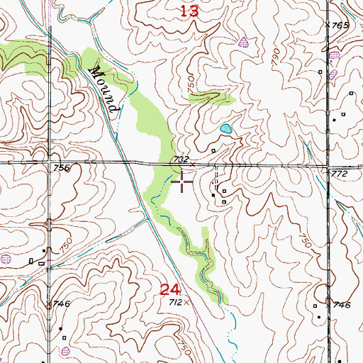 Topographic Map of West School (historical), MO
