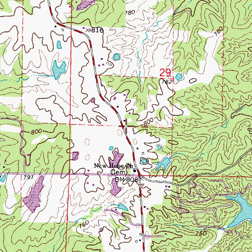 Topographic Map of Sheets School (historical), MO