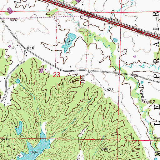 Topographic Map of Grant School (historical), MO