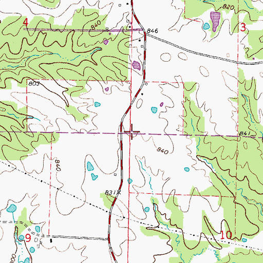 Topographic Map of Scott School (historical), MO