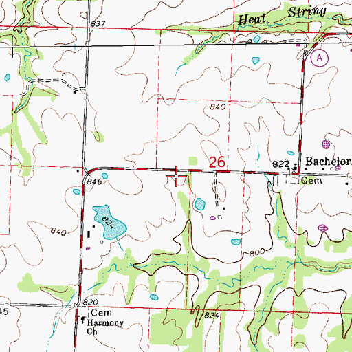 Topographic Map of Oak Grove School (historical), MO