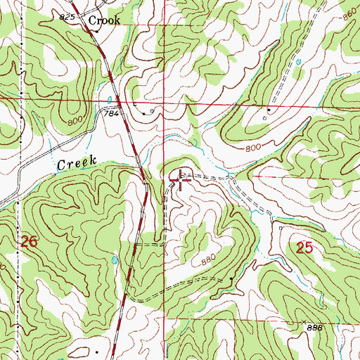 Topographic Map of Georgetown School (historical), MO