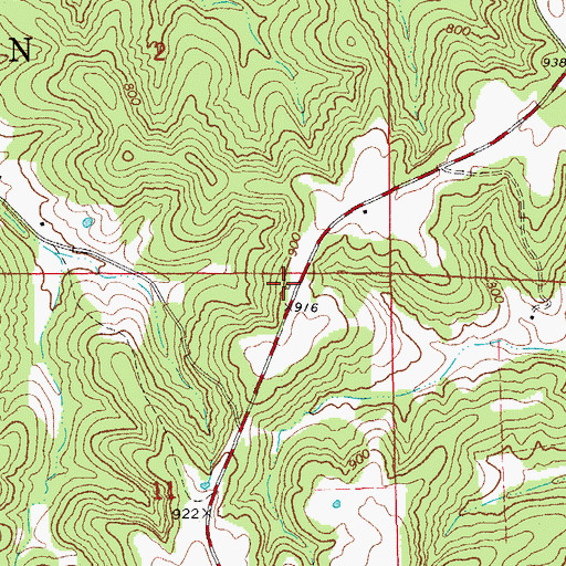 Topographic Map of Flat Rock School, MO