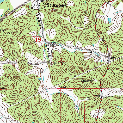 Topographic Map of Saint Aubert School (historical), MO