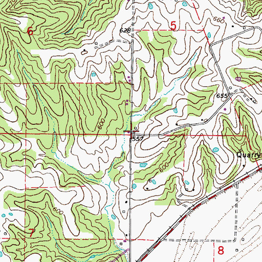 Topographic Map of Acorn School (historical), MO