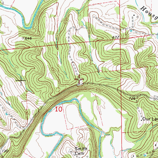 Topographic Map of High Point Church (historical), MO