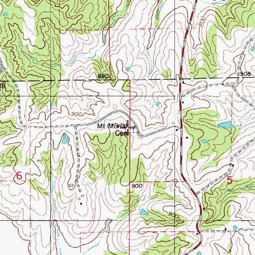 Topographic Map of Mount Moriah Church (historical), MO