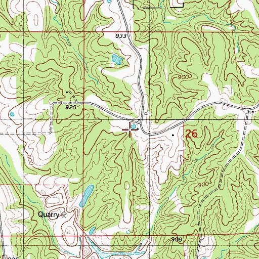 Topographic Map of Prough School, MO