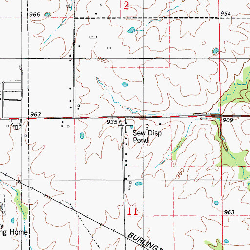 Topographic Map of East Elm Grove School, MO