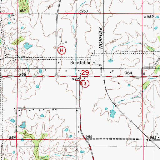 Topographic Map of Troy Mills School (historical), MO