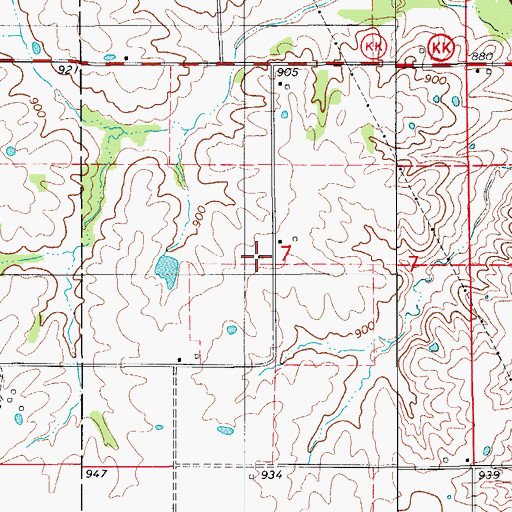 Topographic Map of Prairie View School, MO