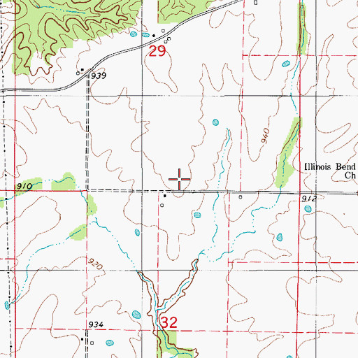 Topographic Map of Illinois Bend School (historical), MO