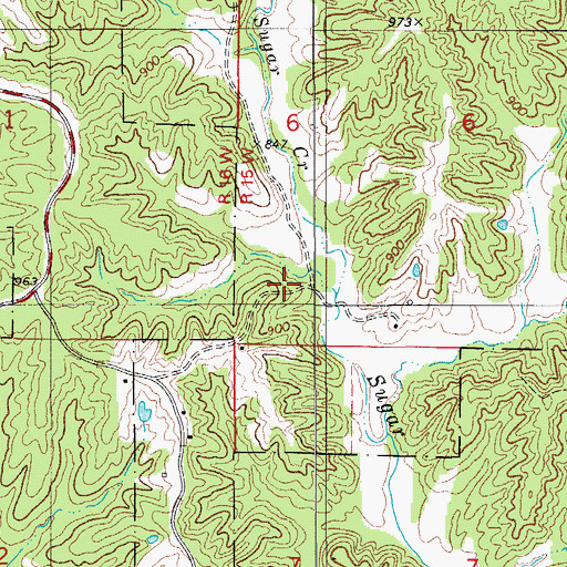 Topographic Map of Sugar Creek School (historical), MO