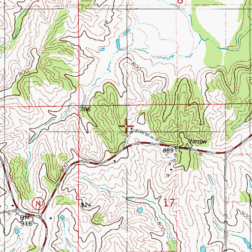 Topographic Map of Mount Zion School, MO