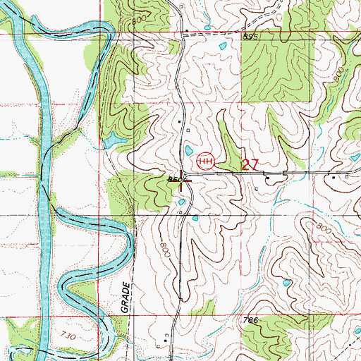 Topographic Map of Indian Hill Cemetery (historical), MO