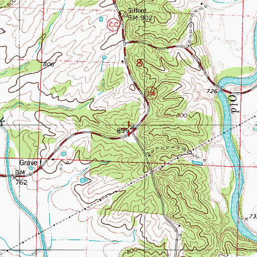 Topographic Map of Lone Star School, MO