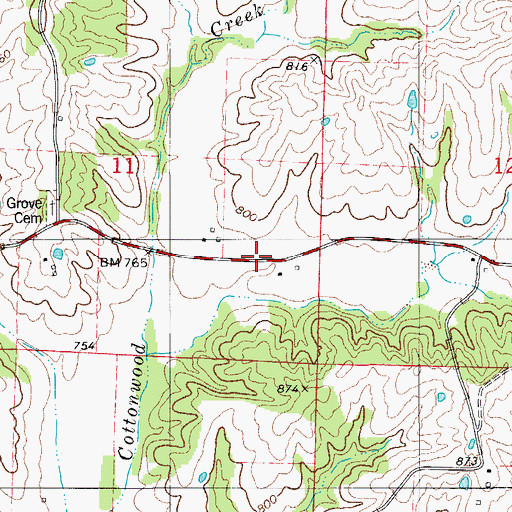 Topographic Map of Easley School (historical), MO