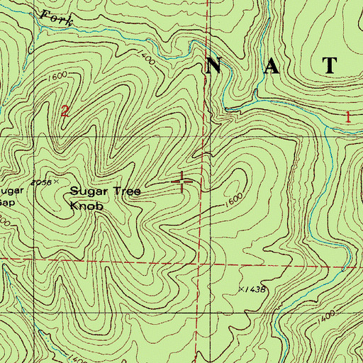 Topographic Map of Richland Creek Wilderness, AR