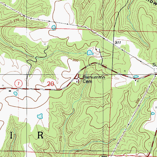 Topographic Map of Barnumton Cemetery, MO
