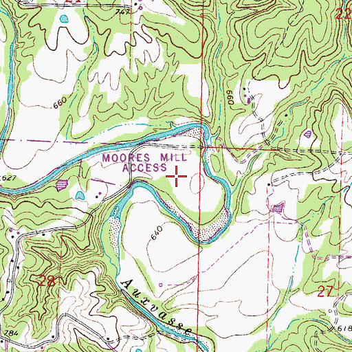 Topographic Map of Moores Mill Access, MO