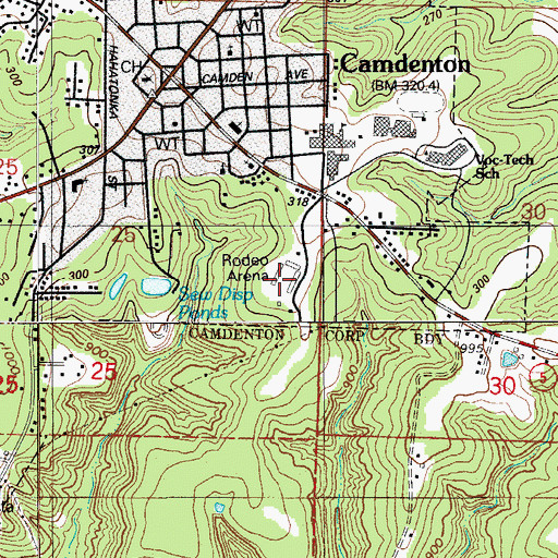 Topographic Map of Rodeo Arena, MO