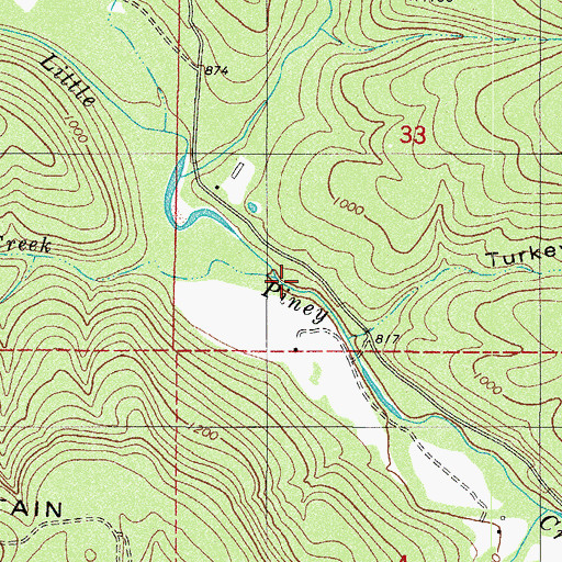 Topographic Map of Dry Creek, AR