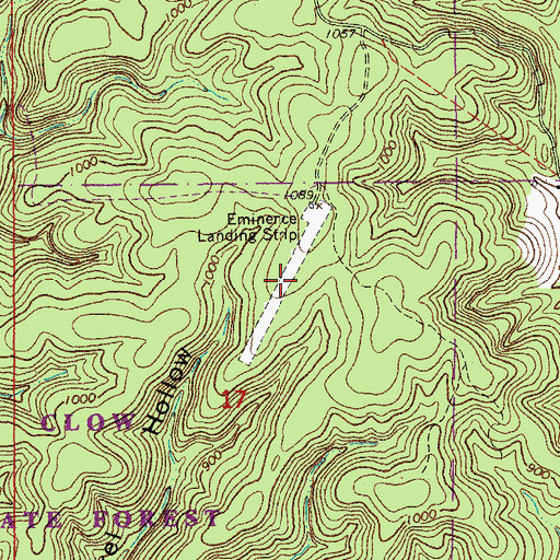 Topographic Map of Eminence Landing Strip (historical), MO