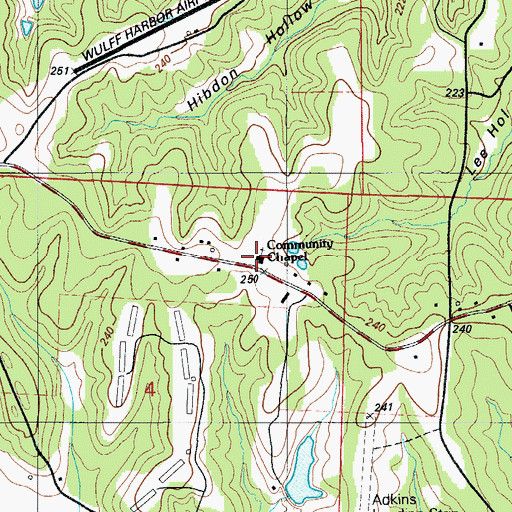 Topographic Map of Community Chapel, MO