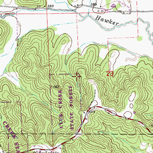 Topographic Map of Club Creek State Forest, MO