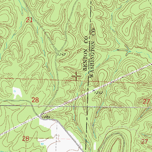 Topographic Map of Weddington Hiking Trail, AR