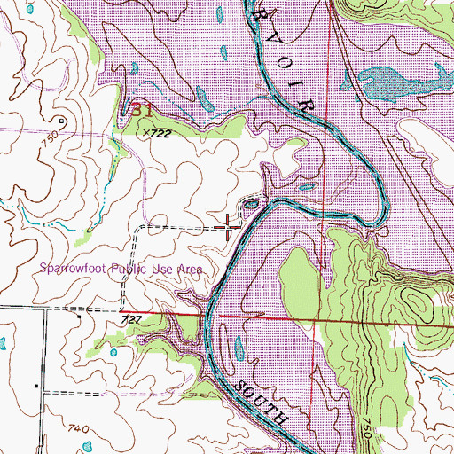 Topographic Map of Sparrowfoot Public Use Area, MO