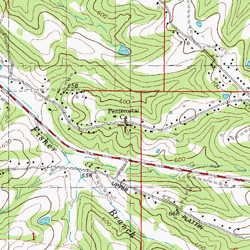 Topographic Map of Pentecostal Church, MO