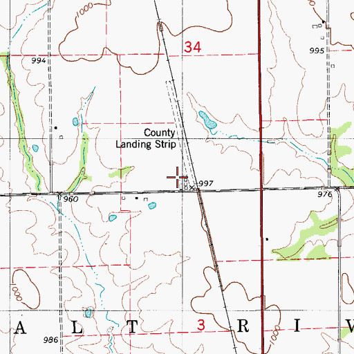 Topographic Map of Applegate Airport, MO
