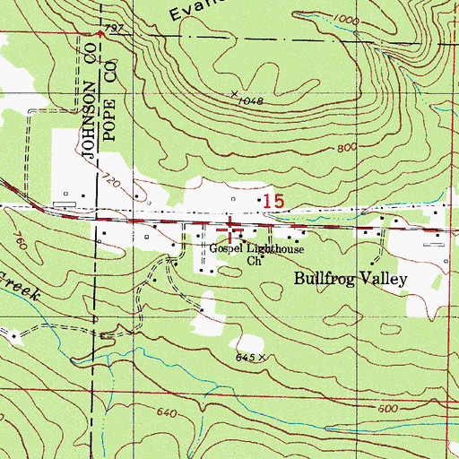 Topographic Map of Gospel Lighthouse Church, AR