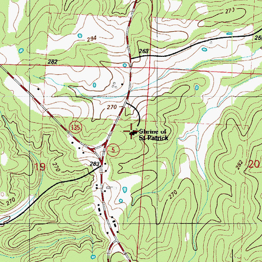 Topographic Map of Shrine of Saint Patrick, MO