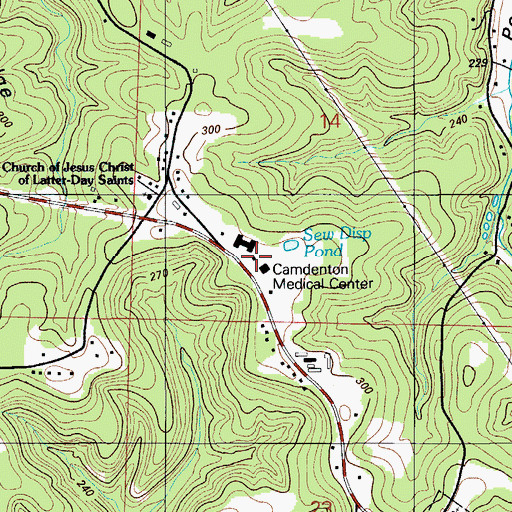 Topographic Map of Camdenton Medical Center, MO