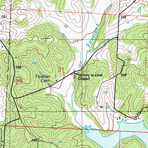 Topographic Map of Victory in God Chapel, MO