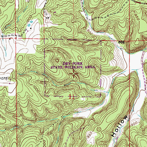 Topographic Map of Dry Fork State Wildlife Area, MO