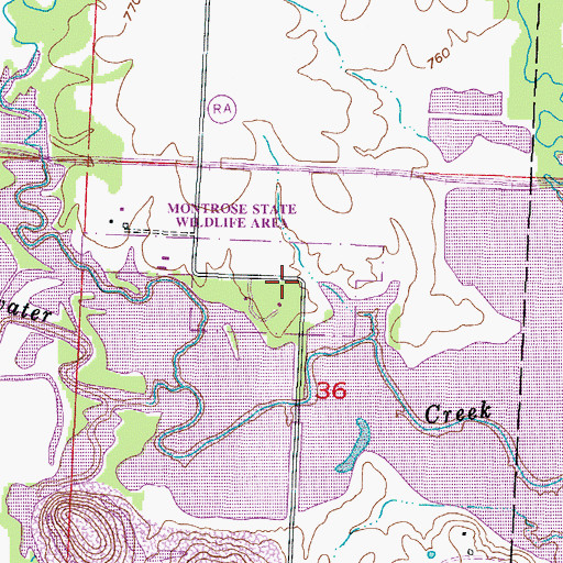 Topographic Map of Montrose Conservation Area, MO