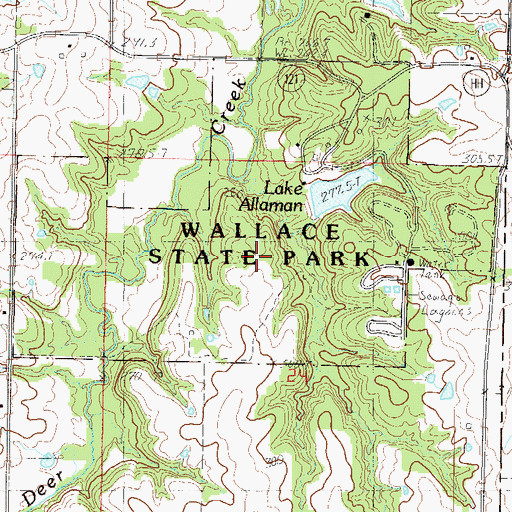 Topographic Map of Wallace State Park, MO