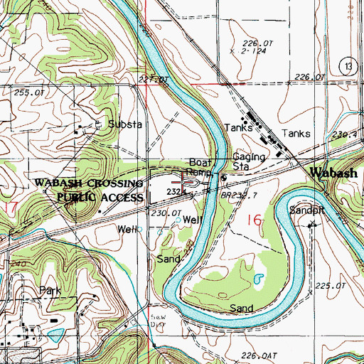 Topographic Map of Wabash Crossing Public Access, MO
