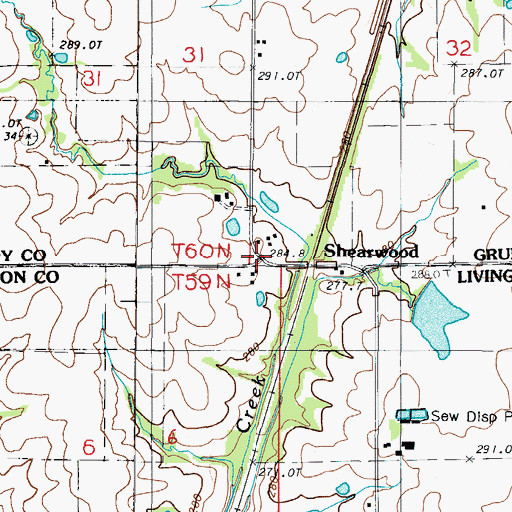 Topographic Map of Shearwood, MO
