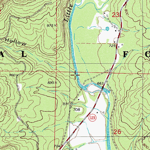Topographic Map of Sally Ann Hollow, AR