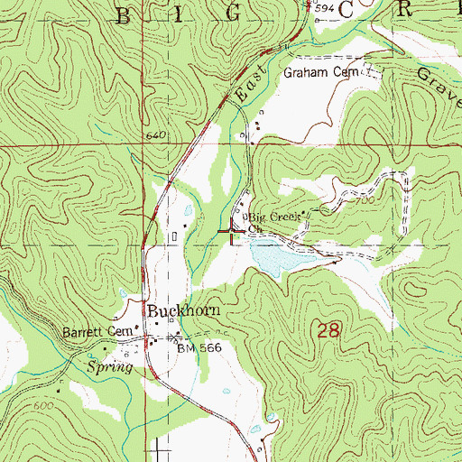 Topographic Map of Big Creek Church, MO