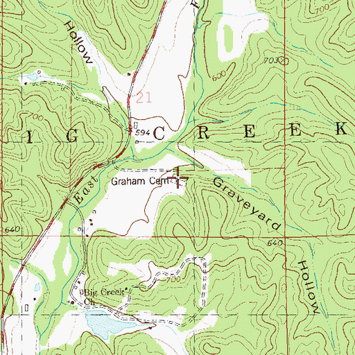 Topographic Map of Graham Cemetery, MO