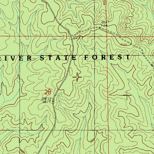 Topographic Map of White River State Forest, MO