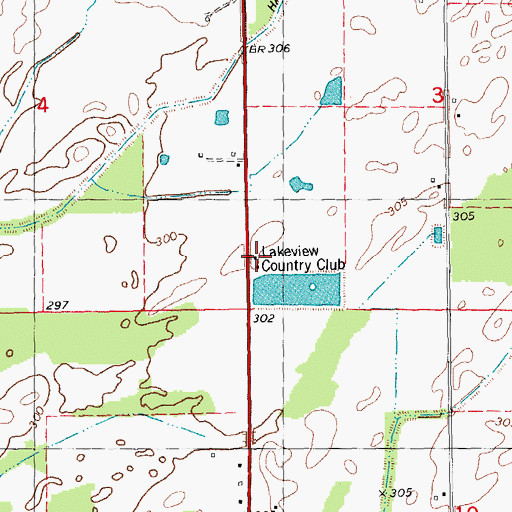 Topographic Map of Lakeview Country Club, MO