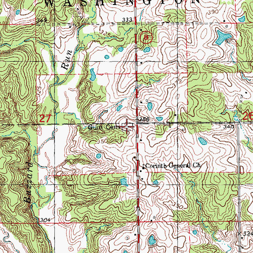 Topographic Map of Gum Cemetery, MO