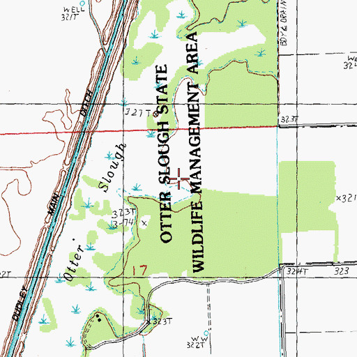 Topographic Map of Otter Slough State Wildlife Management Area, MO