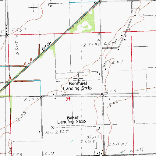 Topographic Map of Bootheel Landing Strip (historical), MO